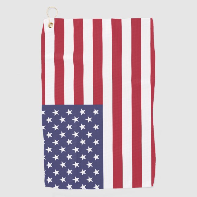 American United States USA Flag Golf Towel (Front)