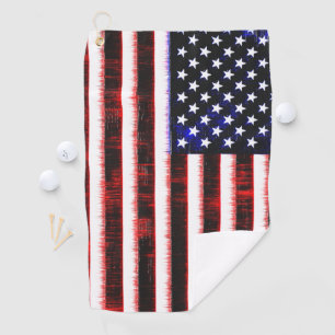 American United States - USA flag, notched drizzle Golf Towel