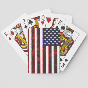 American United States - USA flag, notched drizzle Playing Cards