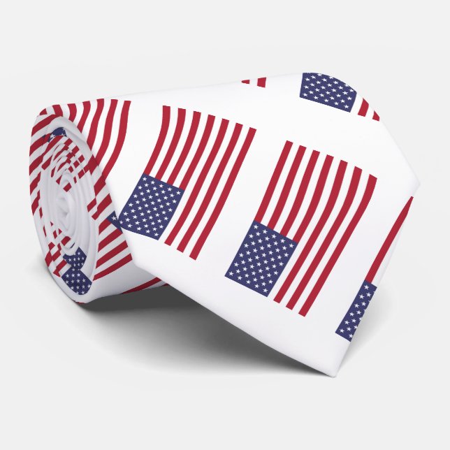American United States USA Flag Tie (Rolled)