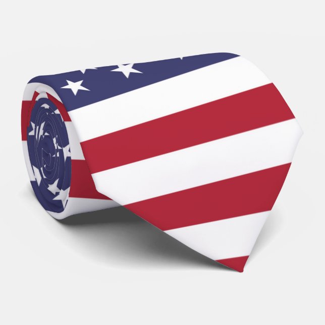 American United States USA Flag Tie (Rolled)
