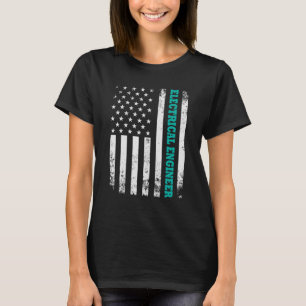 American US Distressed Flag Electrical Engineer En T-Shirt