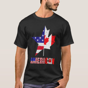 American Us Eh American Flag Canadian Flag Canada T-Shirt