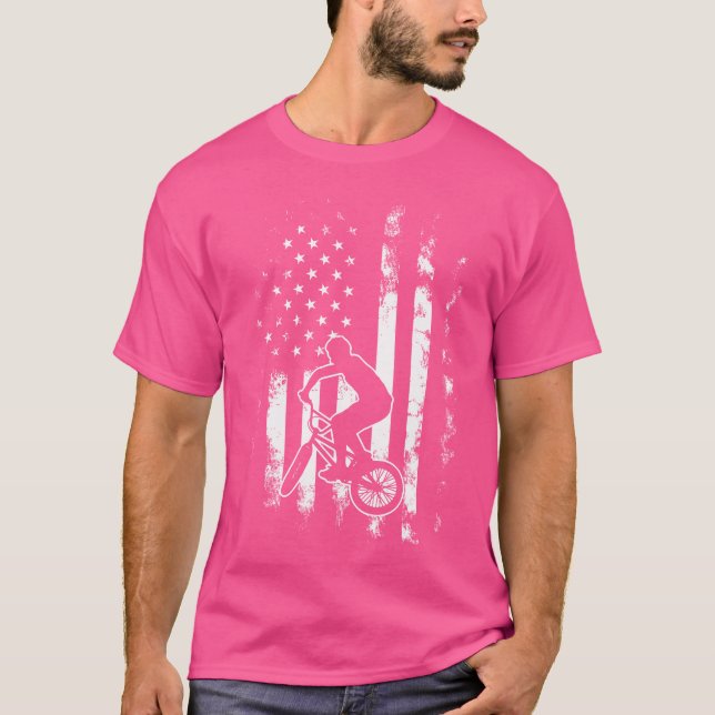 American Us Flag Bmx T-Shirt (Front)