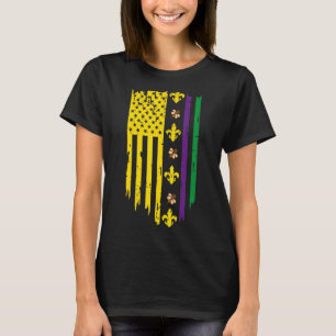 American US Flag Crawfish Funny Mardi Gras Carniva T-Shirt
