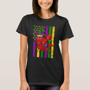 American US Flag Crawfish Funny Mardi Gras Carniva T-Shirt