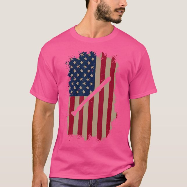 American Us Flag Flute T-Shirt (Front)