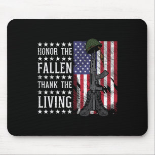 American Us Flag Honour The Fallen Thank Living Me Mouse Mat