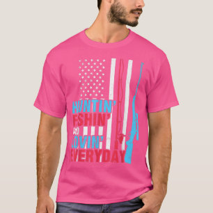 American US Flag Hunter Hunting Fishing And Loving T-Shirt