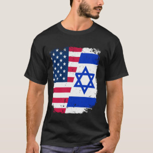 American US Flag ISRAEL Friendship Country Vintage T-Shirt