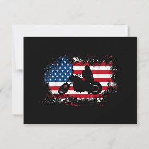 American US Flag Motorcycle Funny Sport Lover