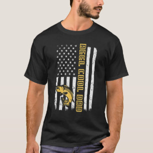American US Flag Reel Cool Dad Happy Fishing Day P T-Shirt