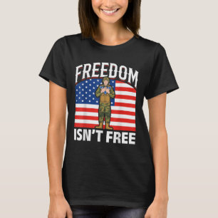American Us Flag United States Freedom Soldier Mem T-Shirt