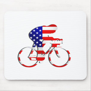 American USA Cycling Cyclists Bicycle Gear Mouse Mat