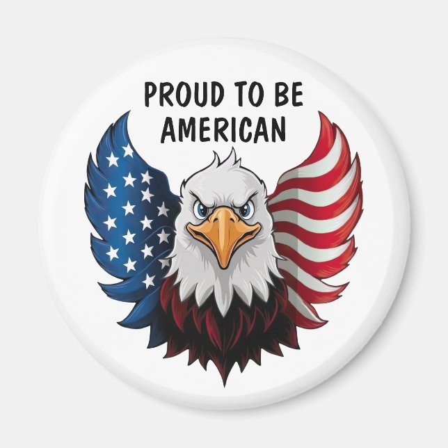 American USA Eagle Flag Magnet (Front)