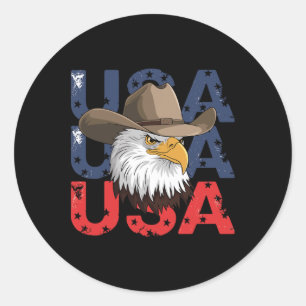 American Usa Eagle Usa Flag For A Patriots Classic Round Sticker