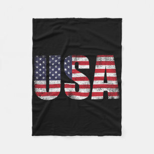 American Usa Flag 4th Of July Patriotic Men Women Fleece Blanket