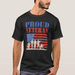 American Usa Flag 4th Of July Proud Veteran Vetera T-Shirt