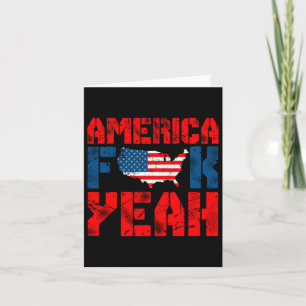 American Usa Flag America Yeah Funny 4th Of July Card