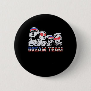 American Usa Flag Dream Team Funny Patriotic Retro 6 Cm Round Badge