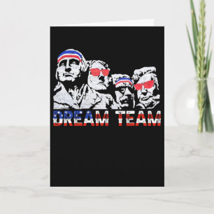 American Usa Flag Dream Team Funny Patriotic Retro Card
