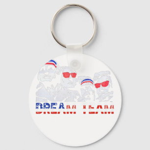 American Usa Flag Dream Team Funny Patriotic Retro Key Ring