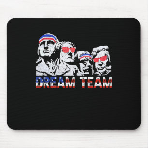 American Usa Flag Dream Team Funny Patriotic Retro Mouse Mat
