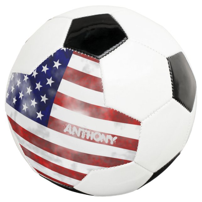 American USA Flag Grunge Retro personalised Football (Three Quarter)