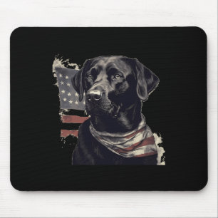 American Usa Flag Lab Owner Black Labrador Retriev Mouse Mat