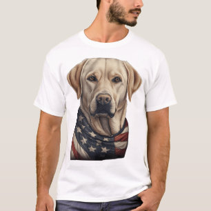 American USA Flag Lab Owner Yellow Labrador Retrie T-Shirt