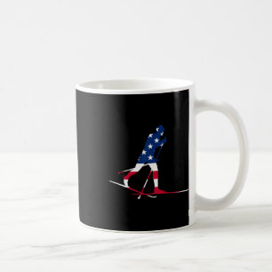 American Usa Flag Nordic Ski Cool Skier Gift Top T Coffee Mug