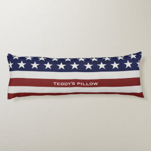 American USA Flag Patriotic July 4th Custom Body Cushion
