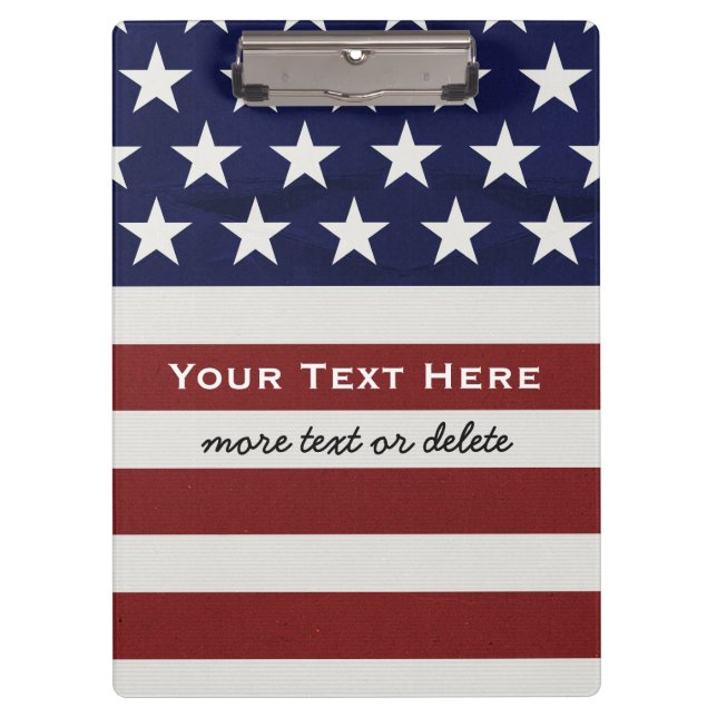 American USA Flag Patriotic July 4th Custom Clipboard (Front)
