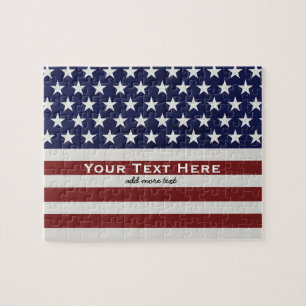 American USA Flag Patriotic July 4th Custom Jigsaw Puzzle