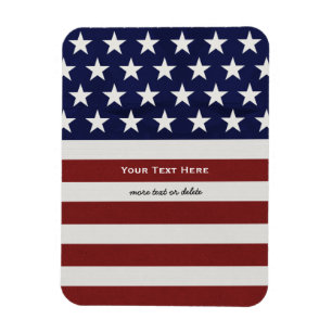 American USA Flag Patriotic July 4th Custom Magnet