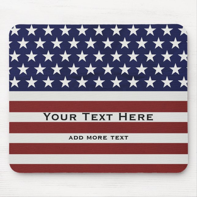 American USA Flag Patriotic July 4th Custom Mouse Mat (Front)