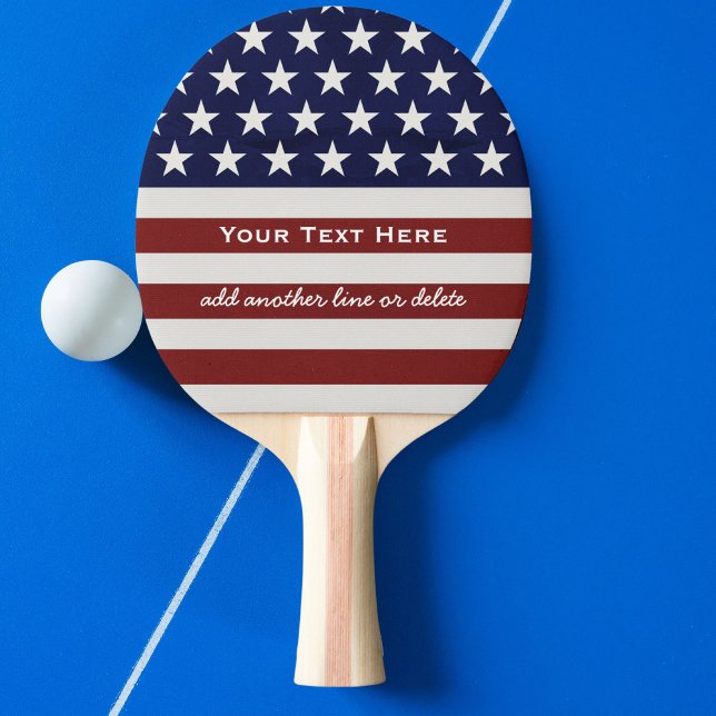 American USA Flag Patriotic July 4th Custom Ping Pong Paddle (Creator Uploaded)