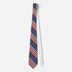 American USA Flag Patriotic July 4th Custom Tie