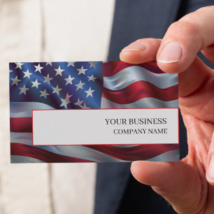 American USA Flag Patriotic Modern Professional Business Card