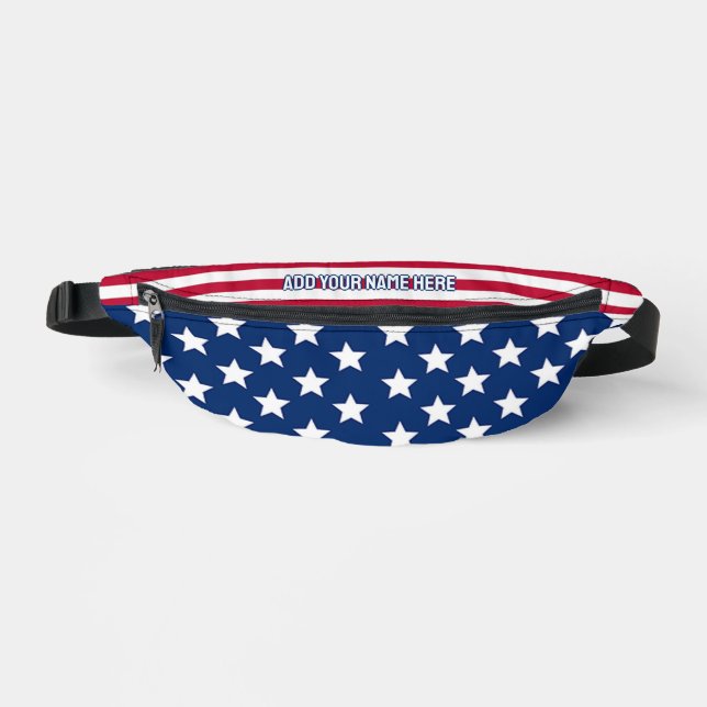 AMERICAN USA FLAG Personalised Patriotic Bum Bags (Front)