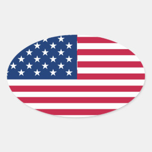 American USA Flag Pride Design-76353 Oval Sticker