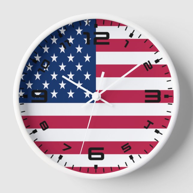 American USA Flag Pride Design Clock (Front)