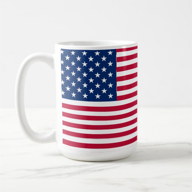 American USA Flag Pride Design Coffee Mug (Left)
