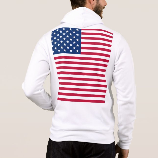 American USA Flag Pride Design Hoodie (Back)