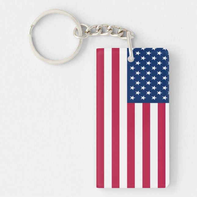American USA Flag Pride Design Key Ring (Front)