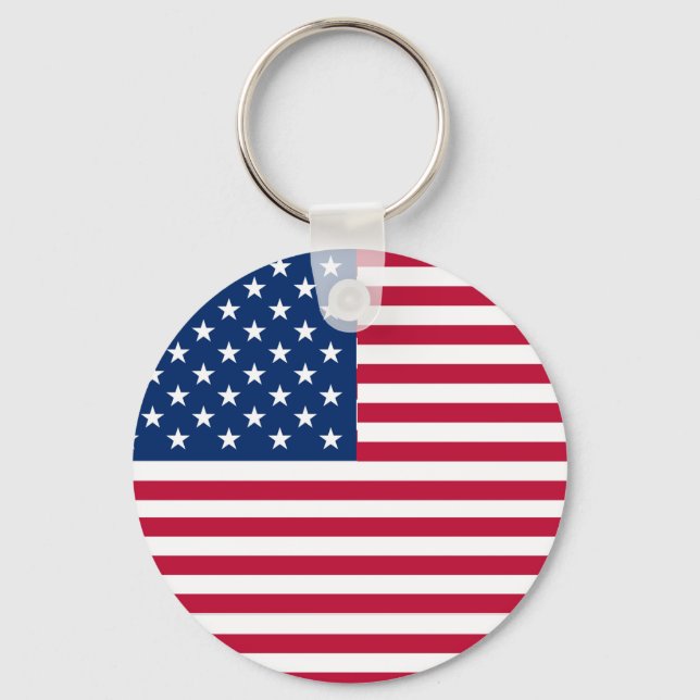 American USA Flag Pride Design Key Ring (Front)