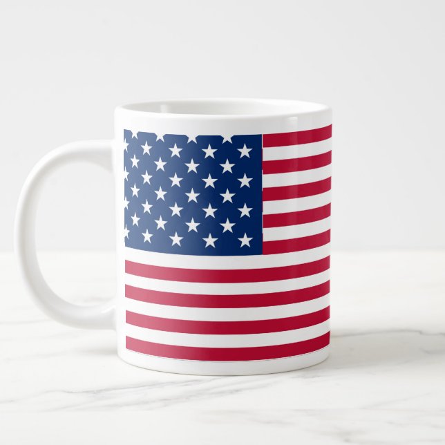 American USA Flag Pride Design Large Coffee Mug (Left)