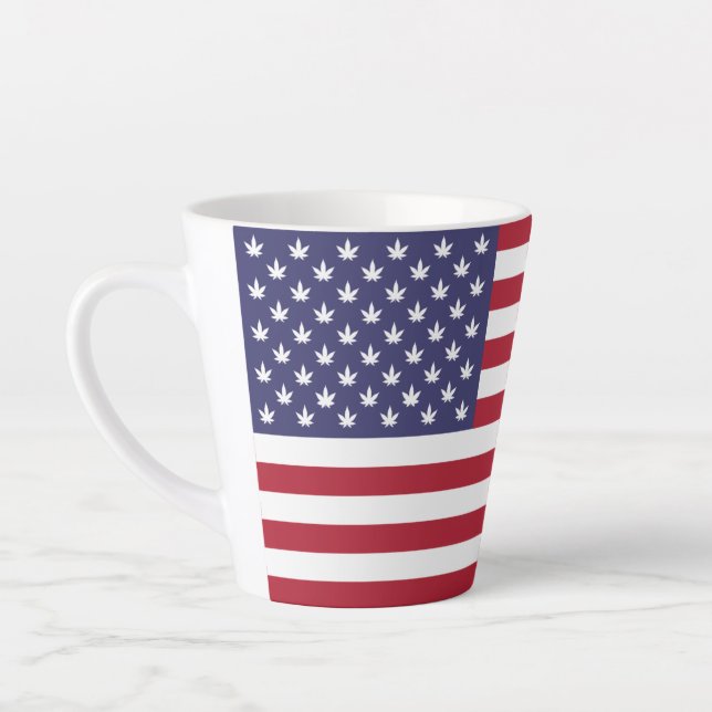 American USA Flag Pride Design Latte Mug (Left)