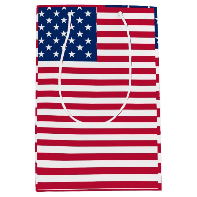 American USA Flag Pride Design Medium Gift Bag (Front)