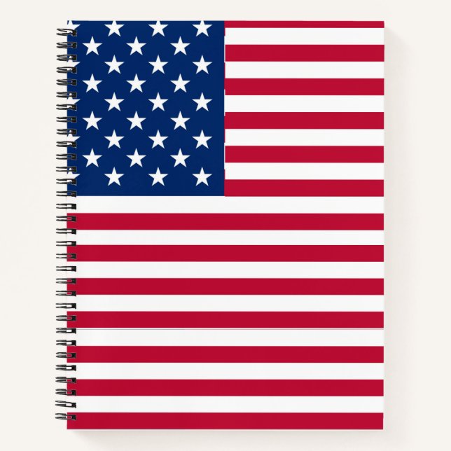 American USA Flag Pride Design Notebook (Front)